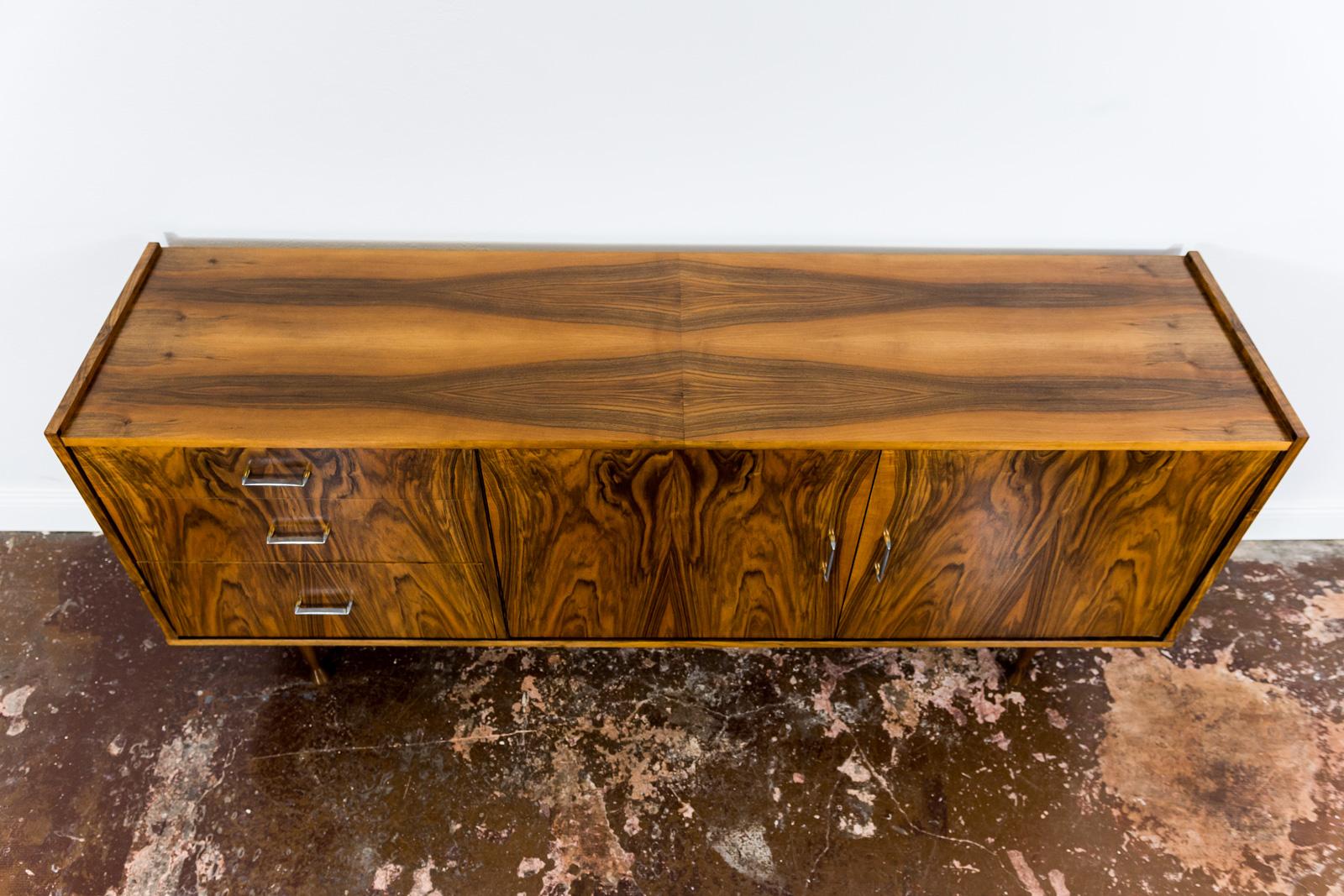 Restored Mid-Century Walnut Sideboard by Marian Grabiński 1960's 4