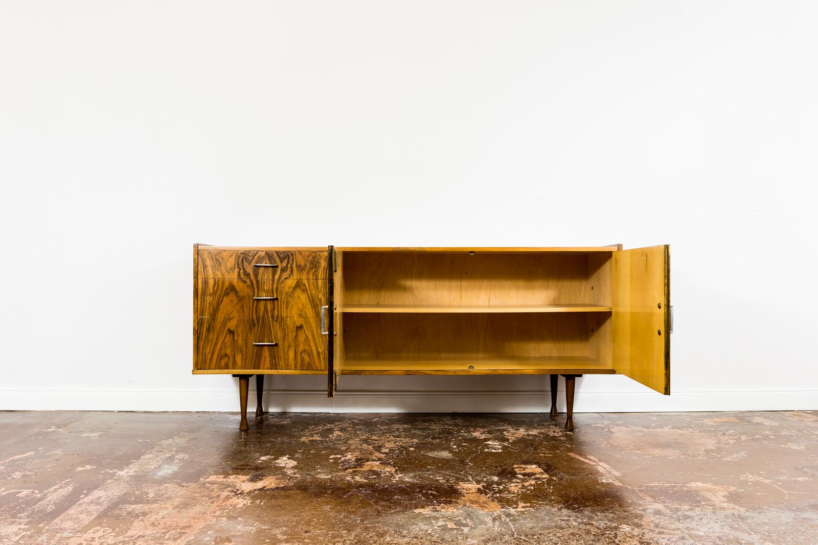 Mid-Century Modern Restored Mid-Century Walnut Sideboard by Marian Grabiński 1960's