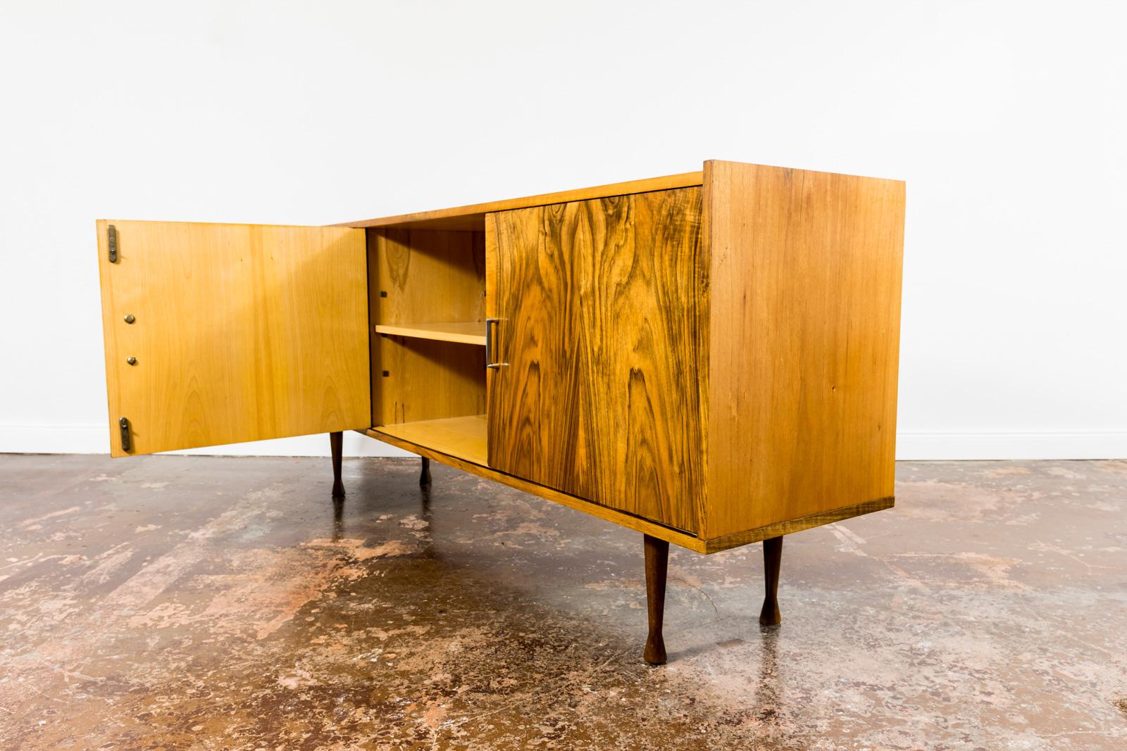 20th Century Restored Mid-Century Walnut Sideboard by Marian Grabiński 1960's