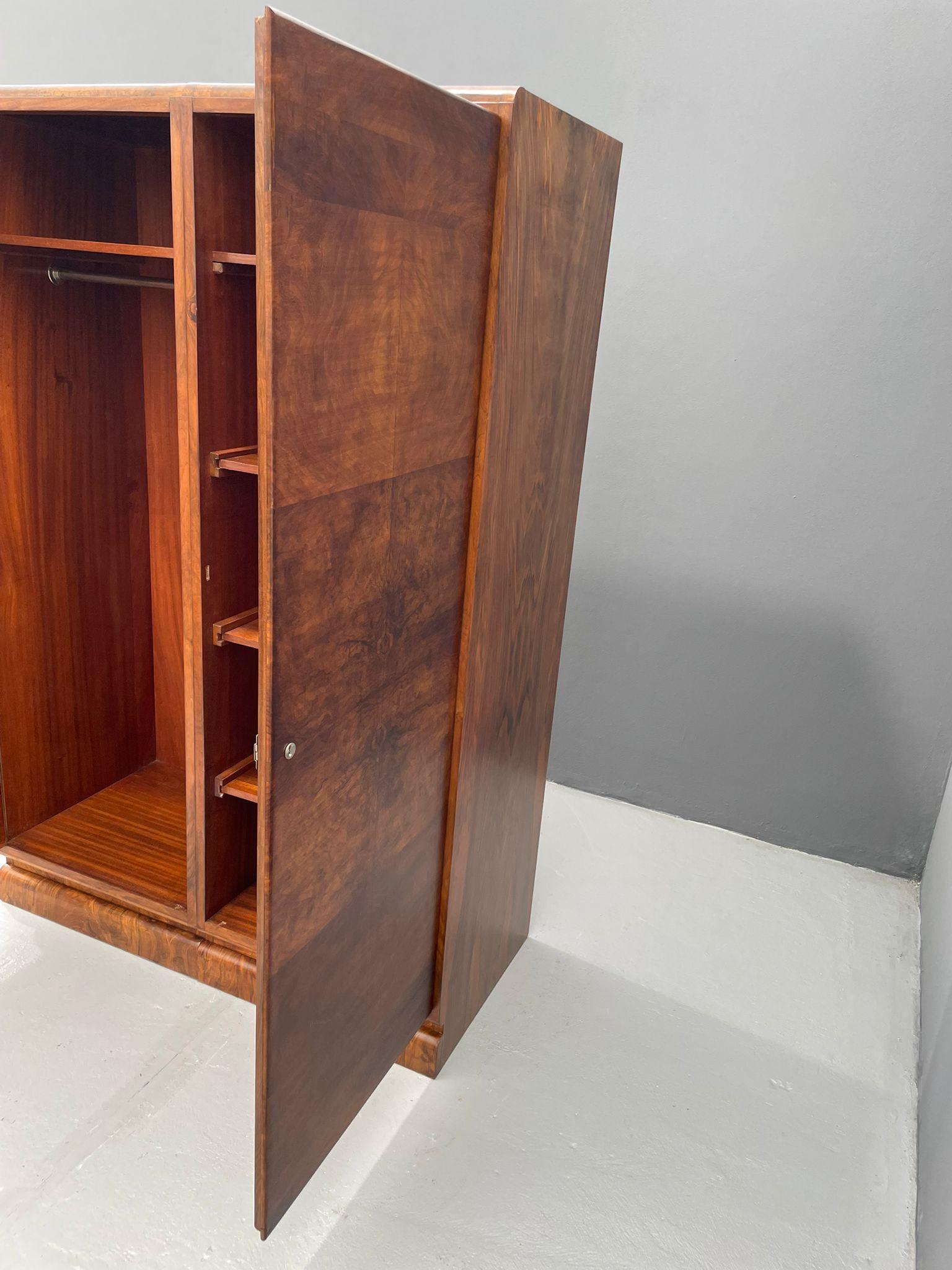 Restored Mid-Century Walnut Wardrobe by Tatra Nábytok, Czechoslovakia, 1960s For Sale 6