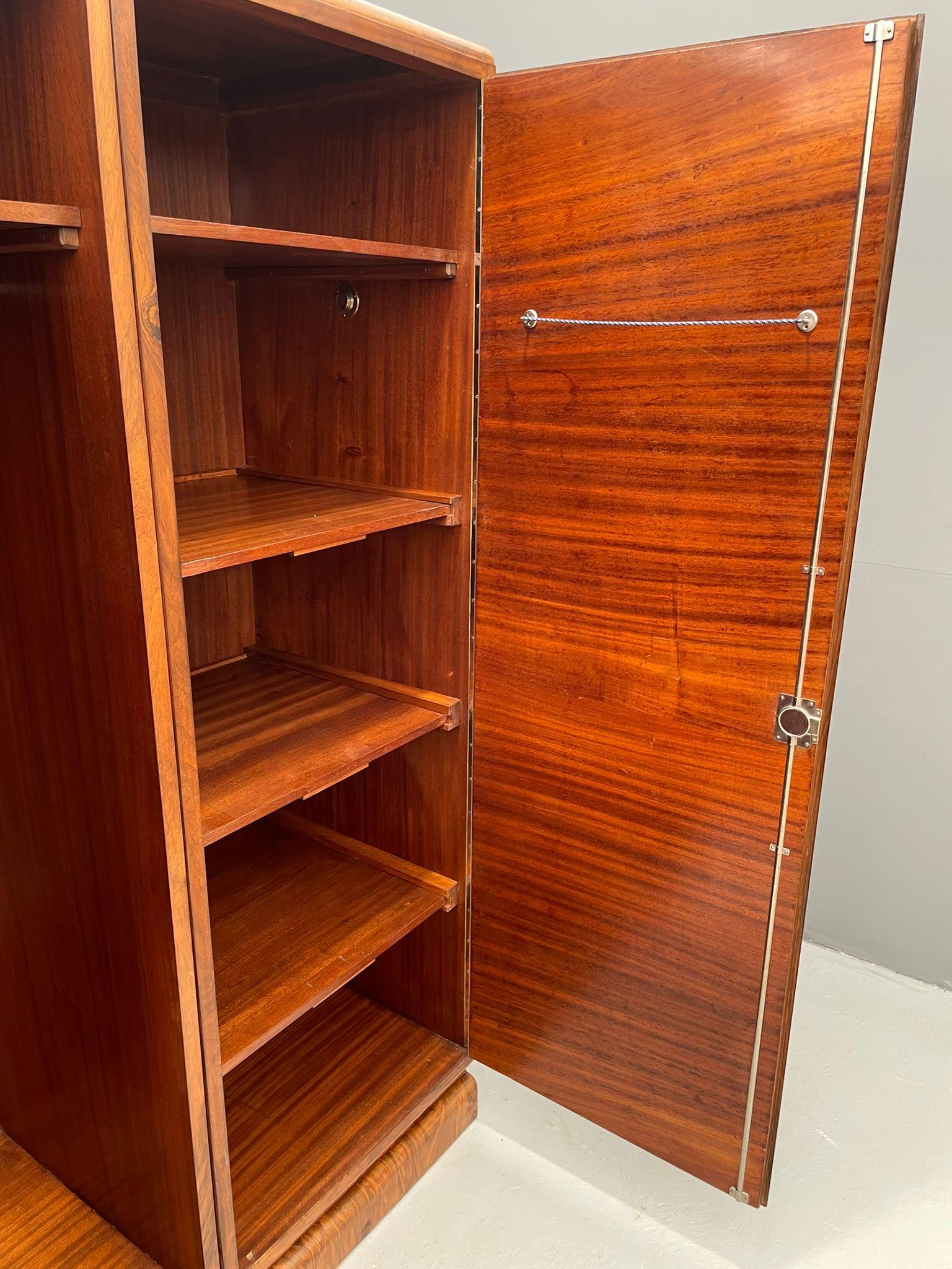 Restored Mid-Century Walnut Wardrobe by Tatra Nábytok, Czechoslovakia, 1960s For Sale 8