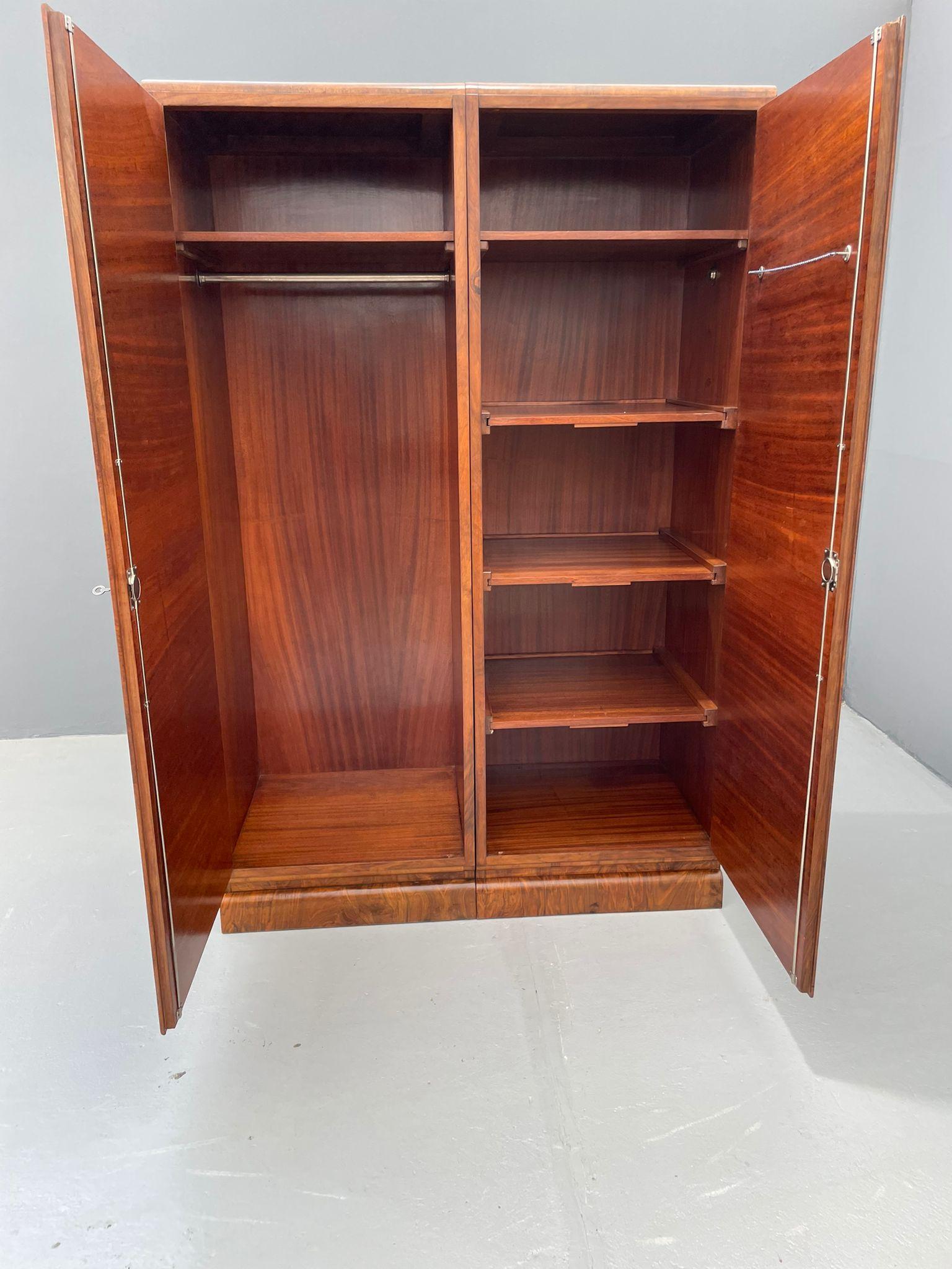 Restored Mid-Century Walnut Wardrobe by Tatra Nábytok, Czechoslovakia, 1960s For Sale 9