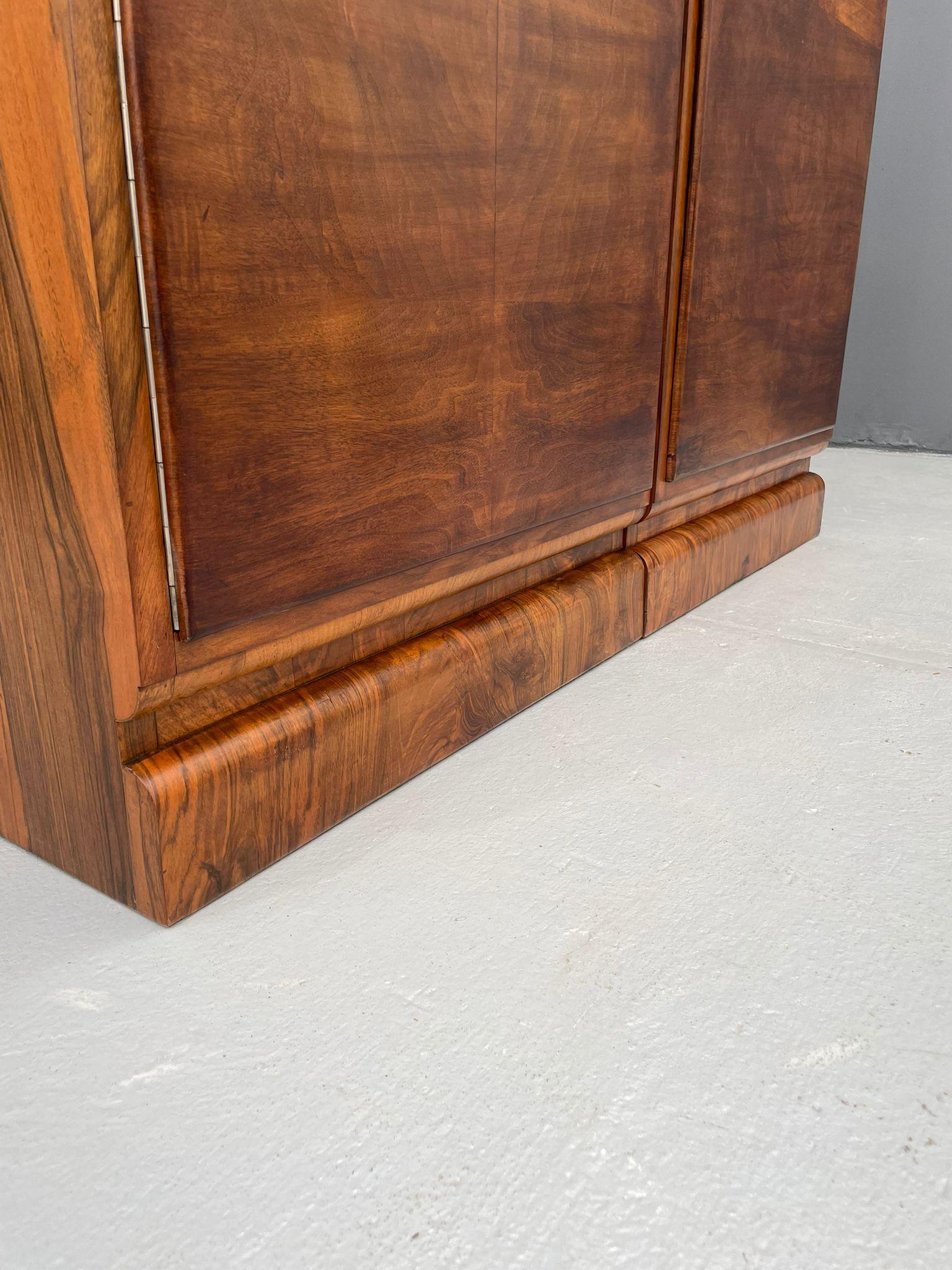 20th Century Restored Mid-Century Walnut Wardrobe by Tatra Nábytok, Czechoslovakia, 1960s For Sale