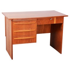 Restored Mid Century Writing Desk, By Interier Praha, Oak, Polished, Czech, 1950