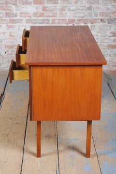 Restored Mid-Century Writing Desk, Mahogany Veneer, Revived Polish, Czech, 1950