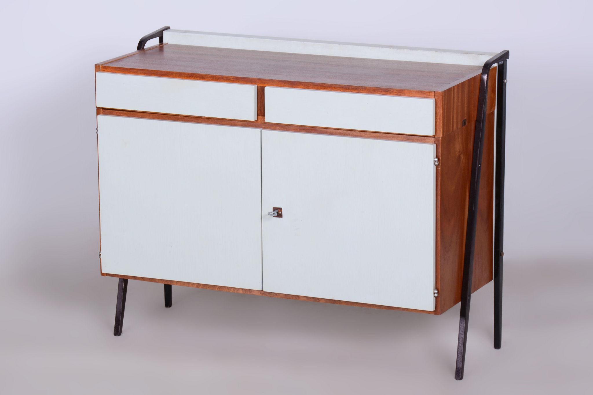 Restored MidCentury Cabinet Set, Mahogany, Revived Polish, Central Europe, 1950s For Sale 10