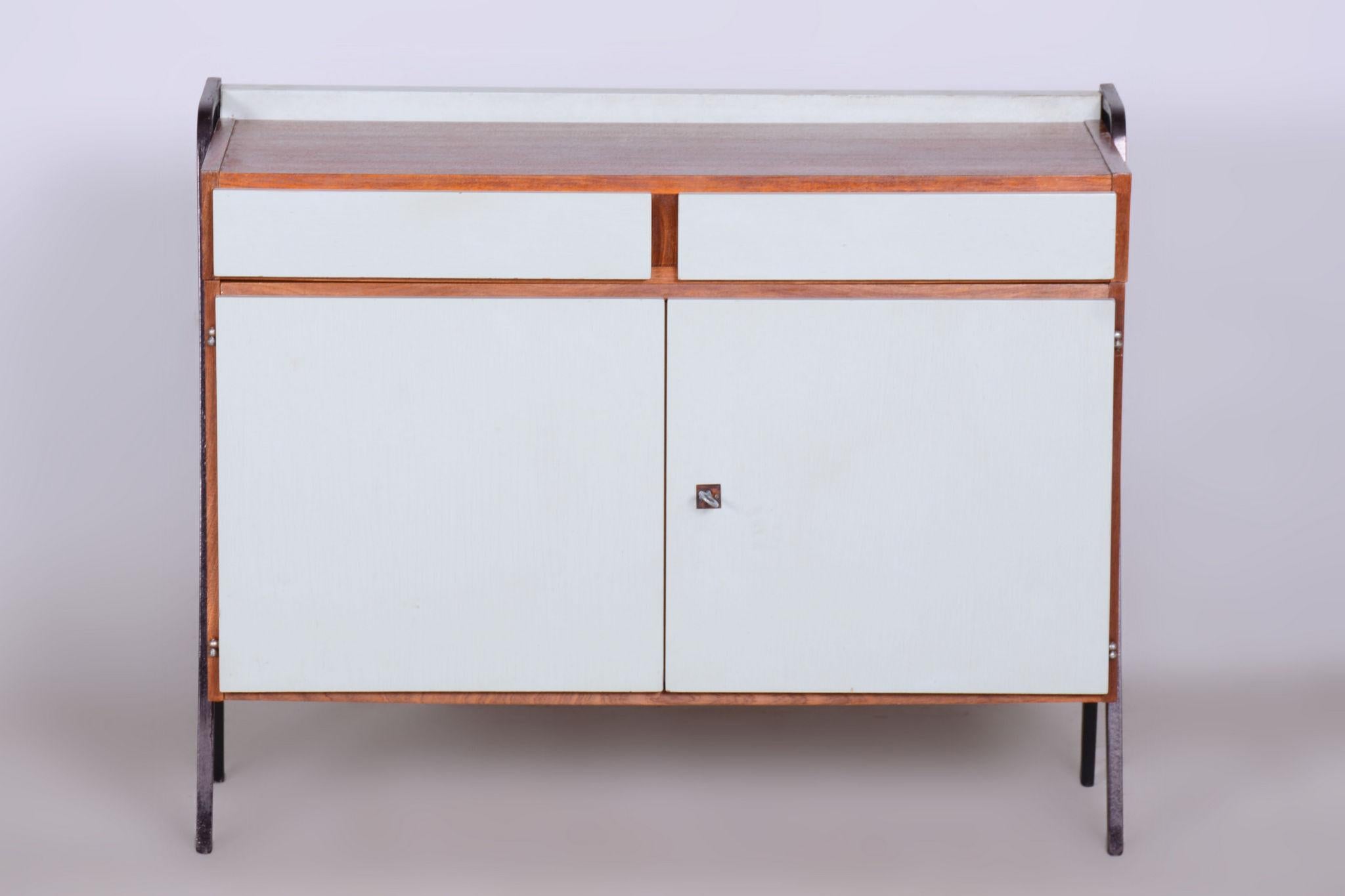 Restored MidCentury Cabinet Set, Mahogany, Revived Polish, Central Europe, 1950s For Sale 12