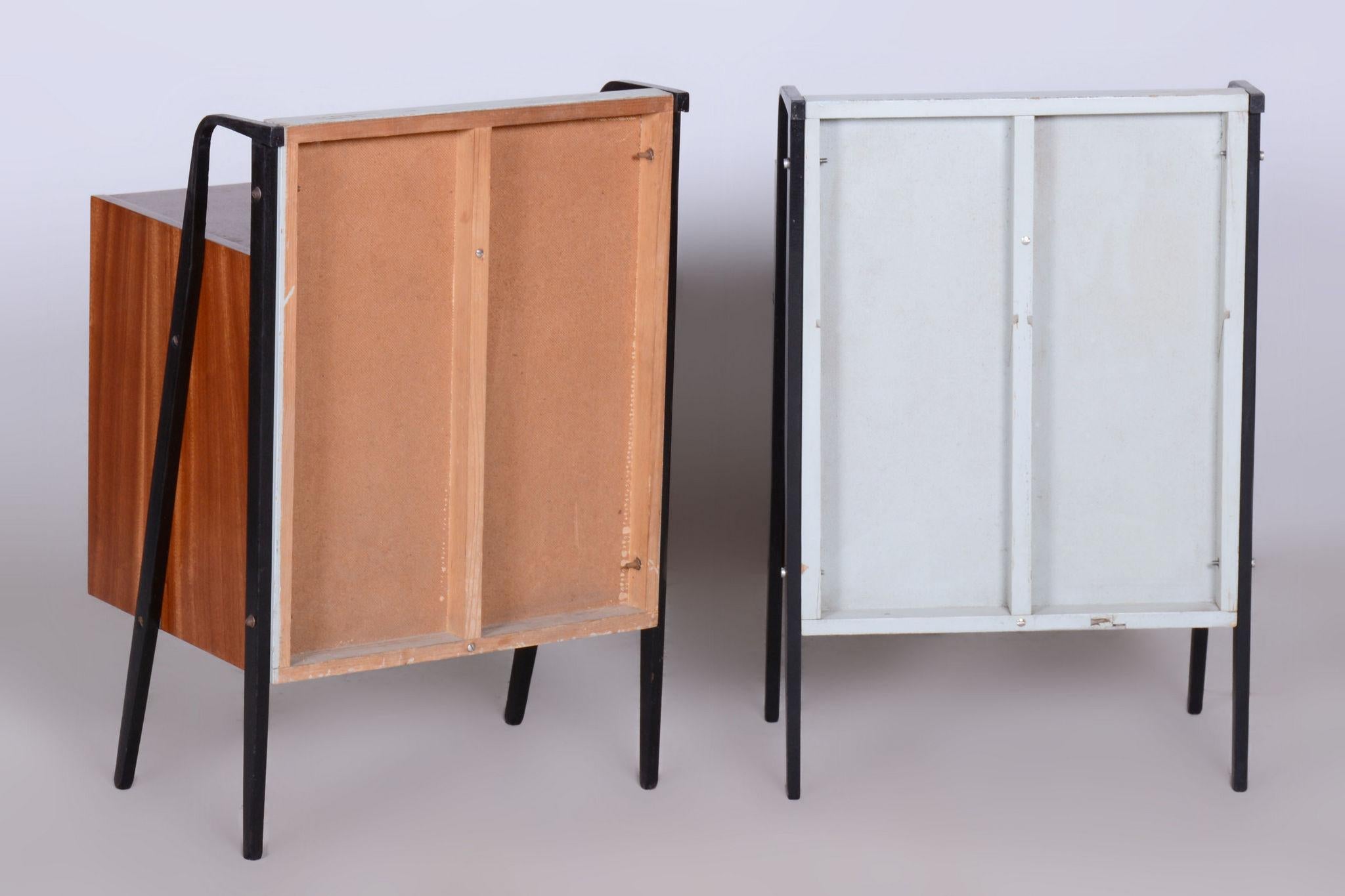 Czech Restored MidCentury Cabinet Set, Mahogany, Revived Polish, Central Europe, 1950s For Sale