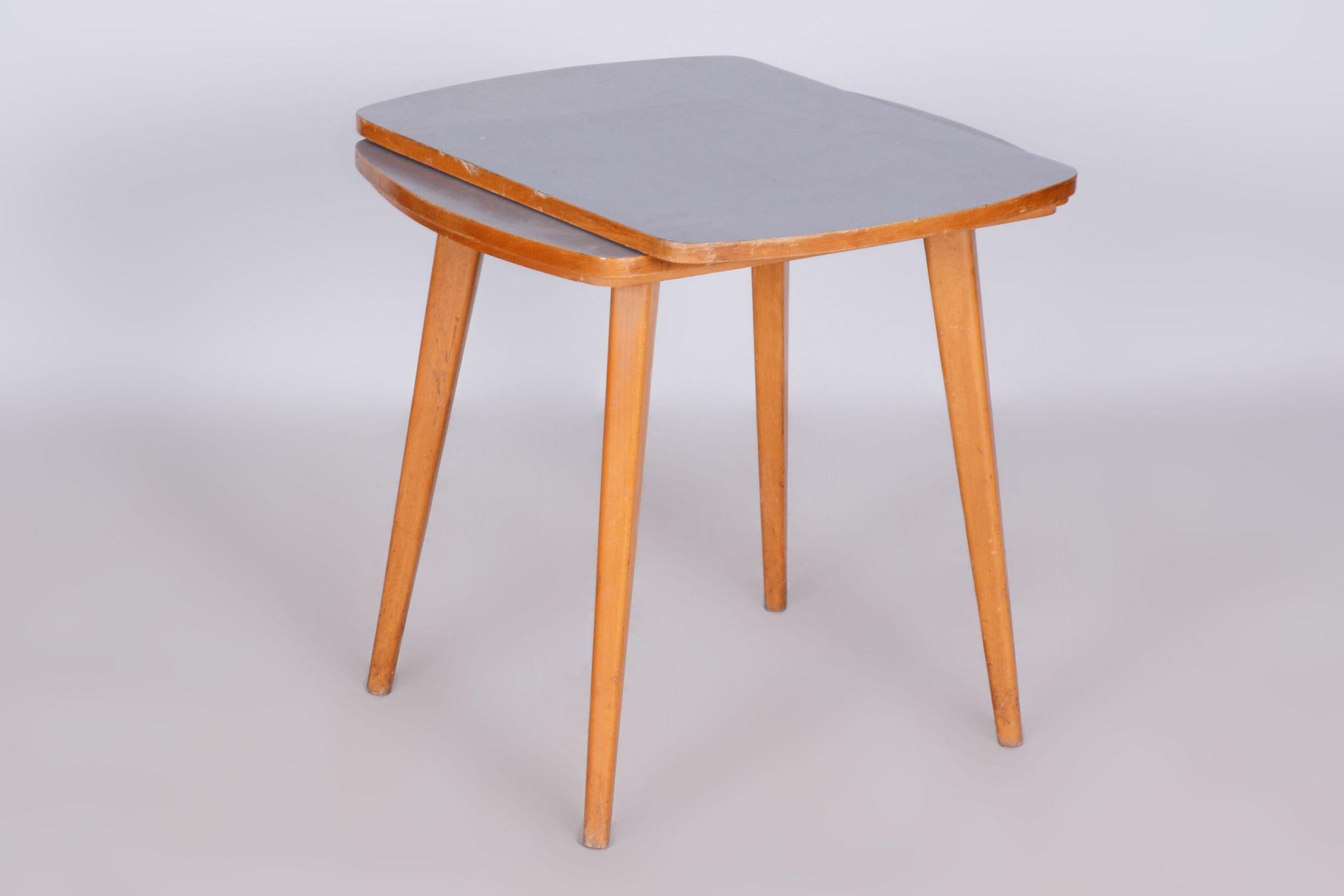 Restored MidCentury Coffee Table, Beech, Umakart, Revived Polish, Czechia, 1950s In Good Condition For Sale In Horomerice, CZ