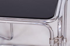 Restored Midcentury Nesting Tables, Chrome-Plated Steel, Glass, Czechia, 1960s