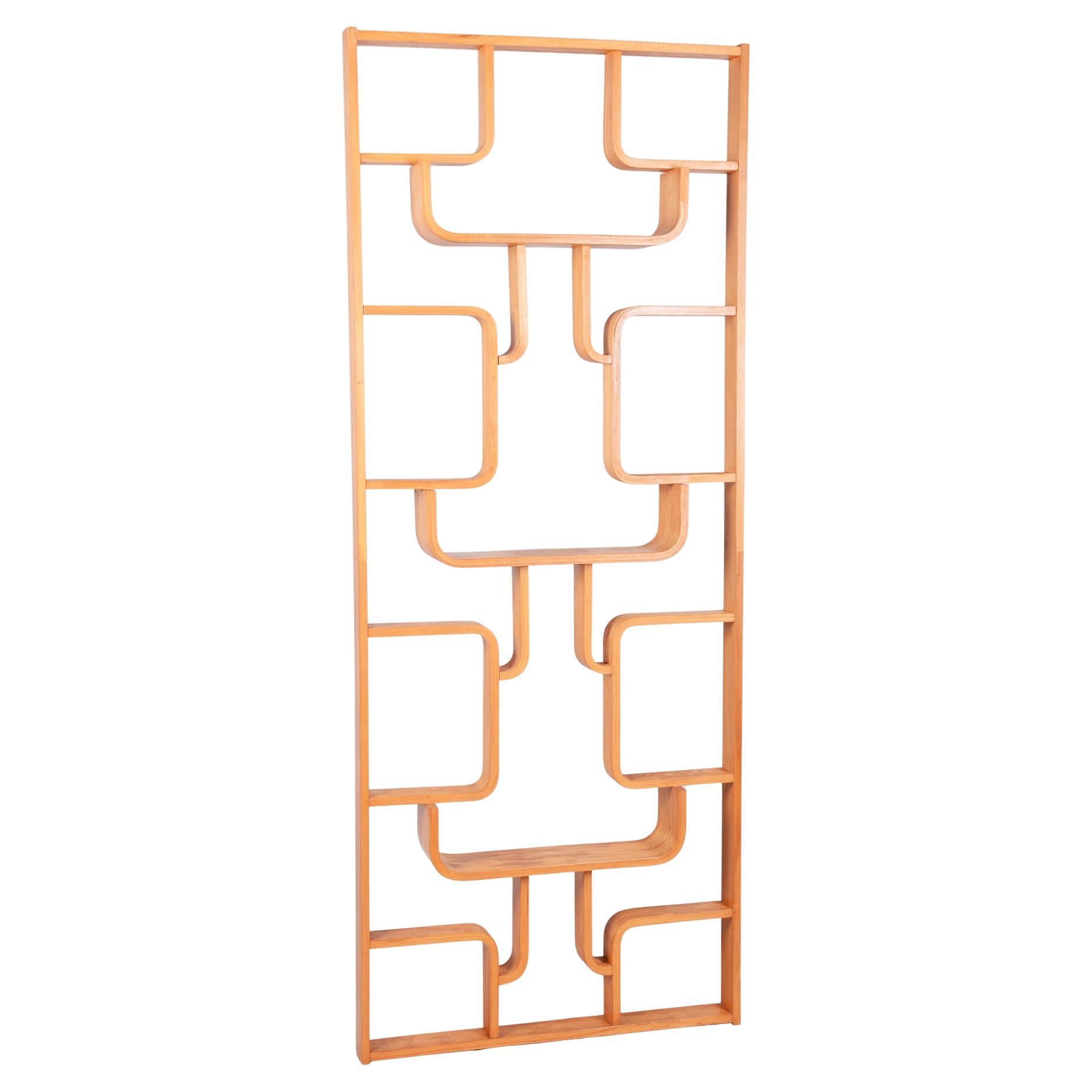 Restored MidCentury Room Divider, by L. Volak, Drevopodnik Holesov, Czech, 1960s en venta