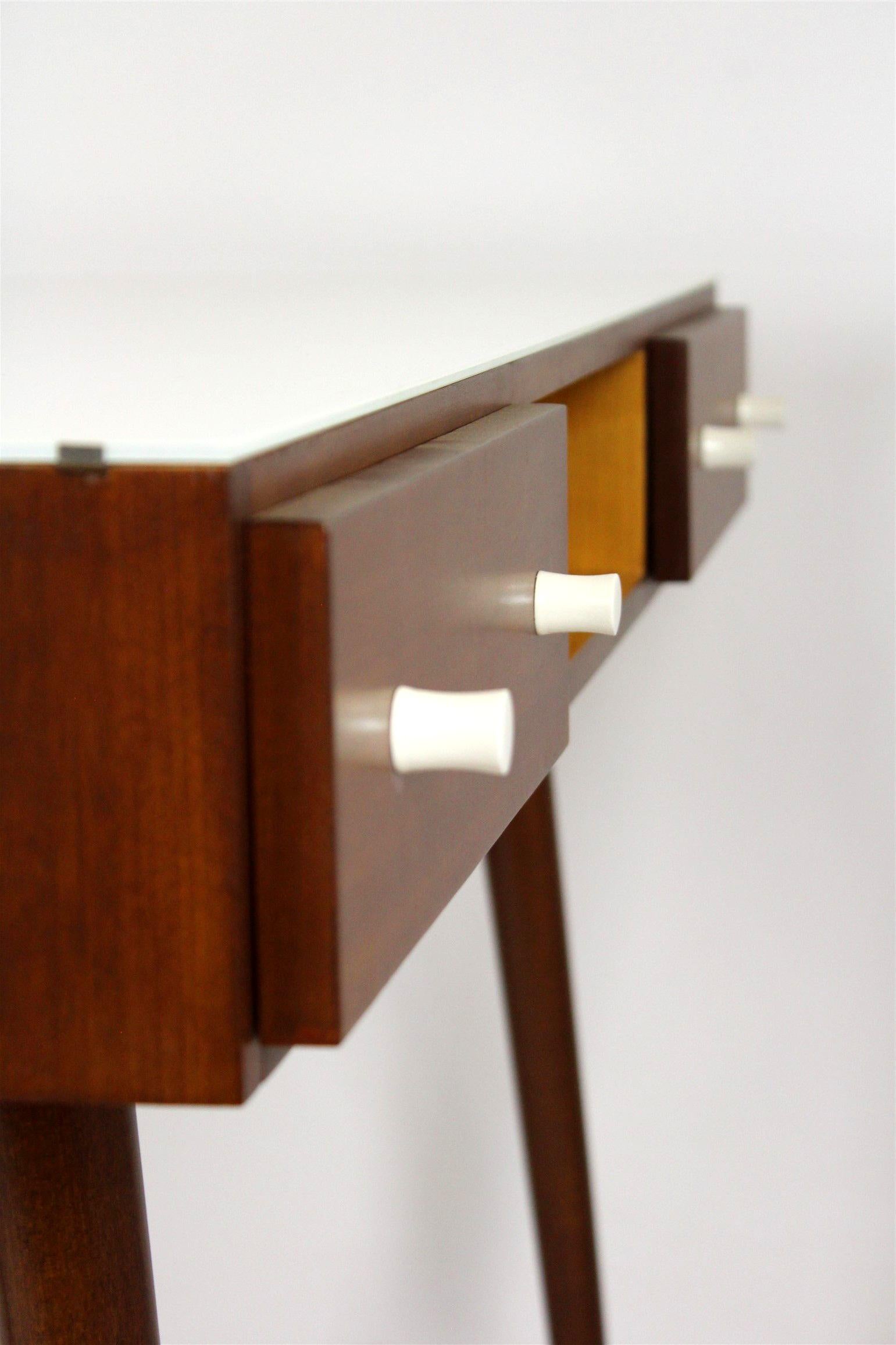 Restored Midcentury Writing Desk or Console Table from Up Zavody, 1960s For Sale 13