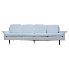 Restored Milo Baughman Neutral Four-Seat Mid-Century Modern Sofa