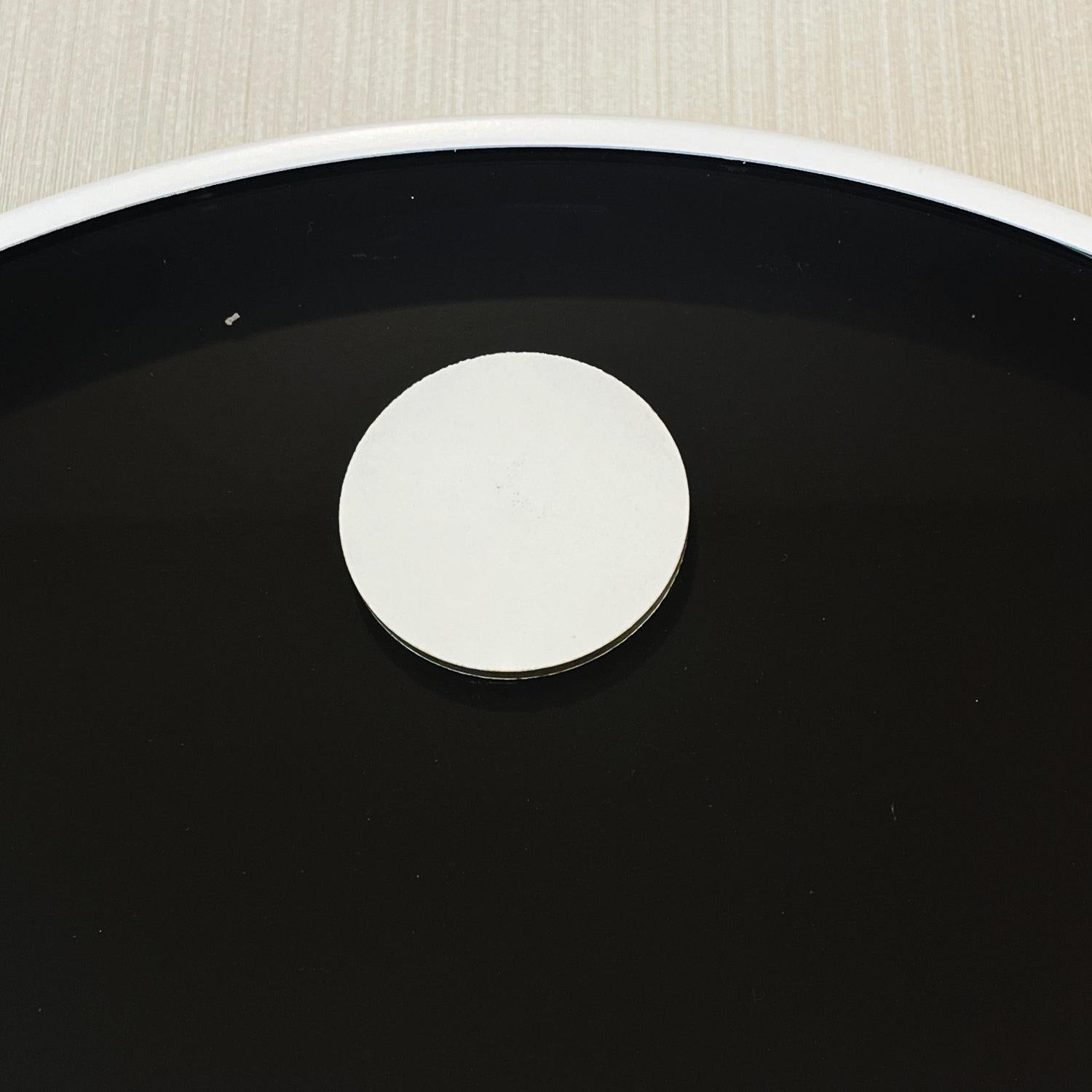 Restored Nathan George Horwitt Black and White Museum Clock 1970 4