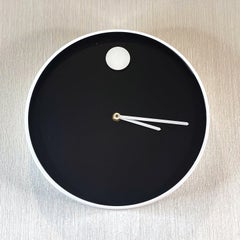 Restored Nathan George Horwitt Black and White Museum Clock 1970