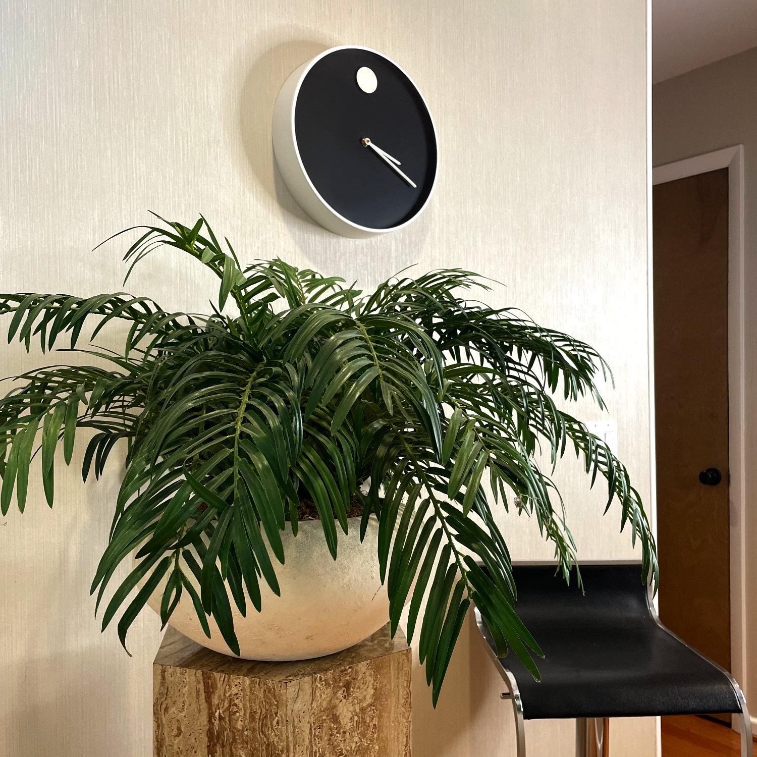 Mid-Century Modern Restored Nathan George Horwitt Black and White Museum Clock 1970