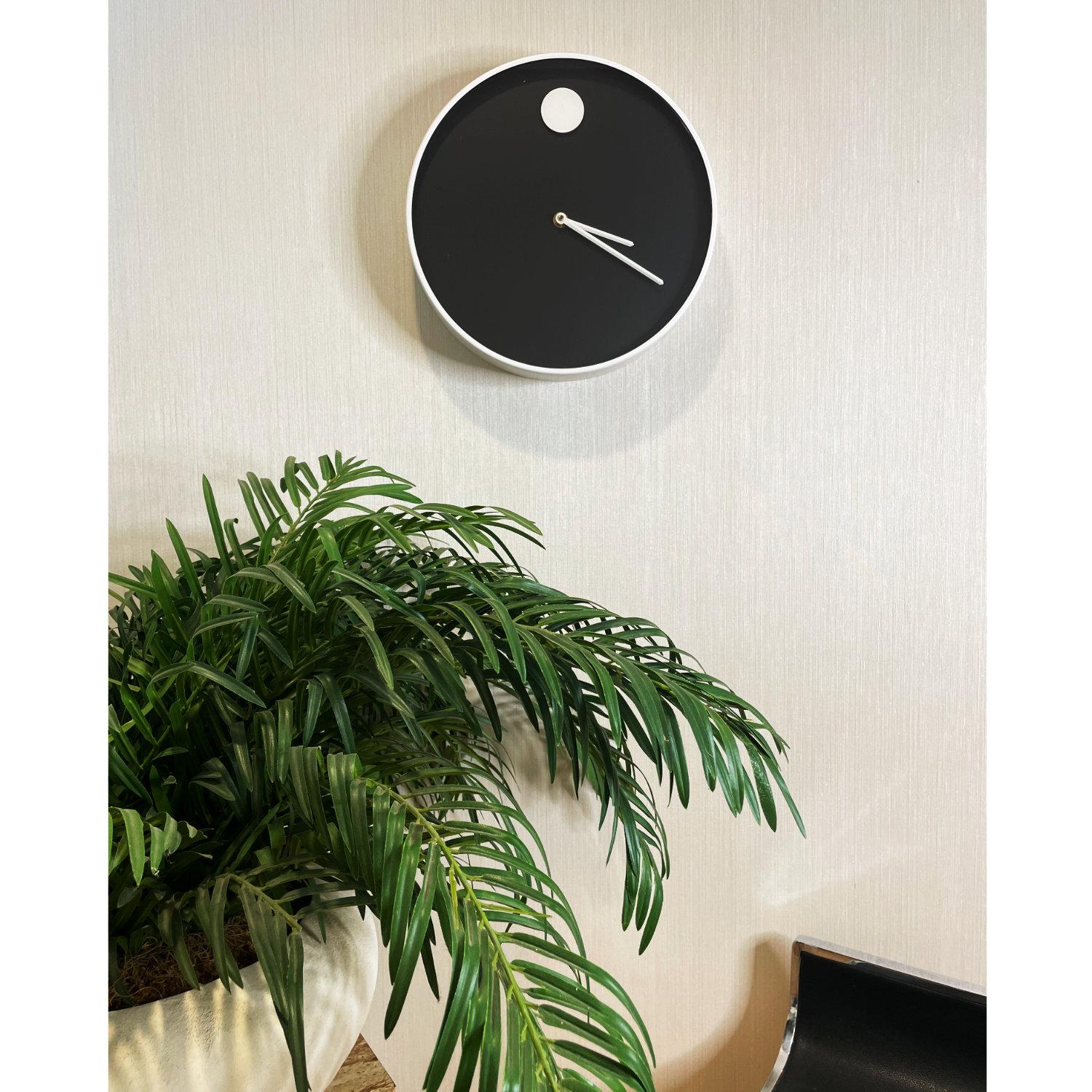 Restored Nathan George Horwitt Black and White Museum Clock 1970 1