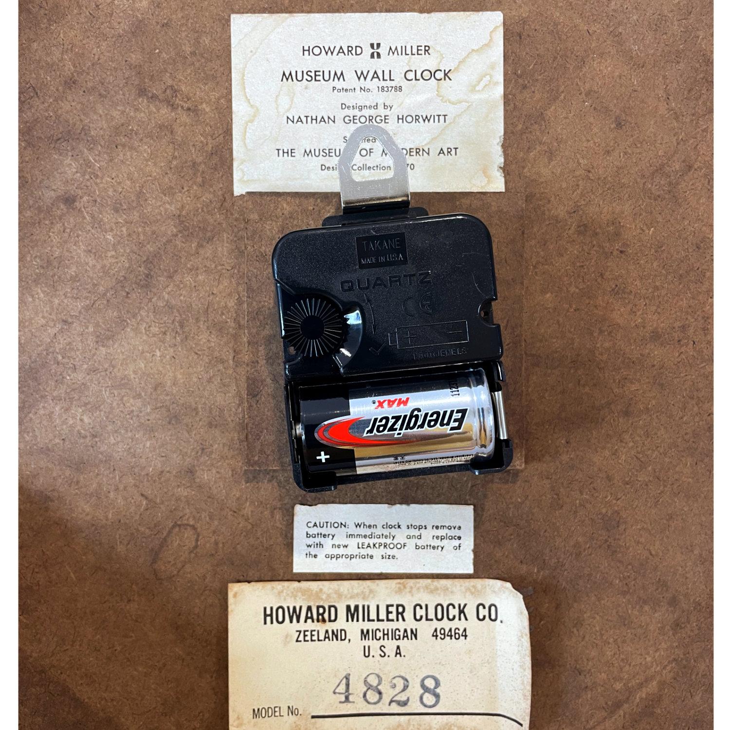 Restored Nathan George Horwitt Black and White Museum Clock 1970 2