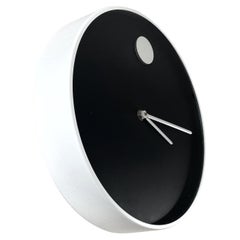 Restored Nathan George Horwitt Black and White Museum Clock 1970