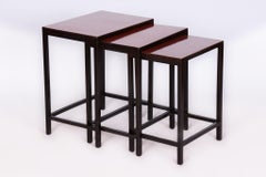 Tables gigognes restaurées, par Nový Byt, Oak Oak, Revive Polish, Czech, 1940s