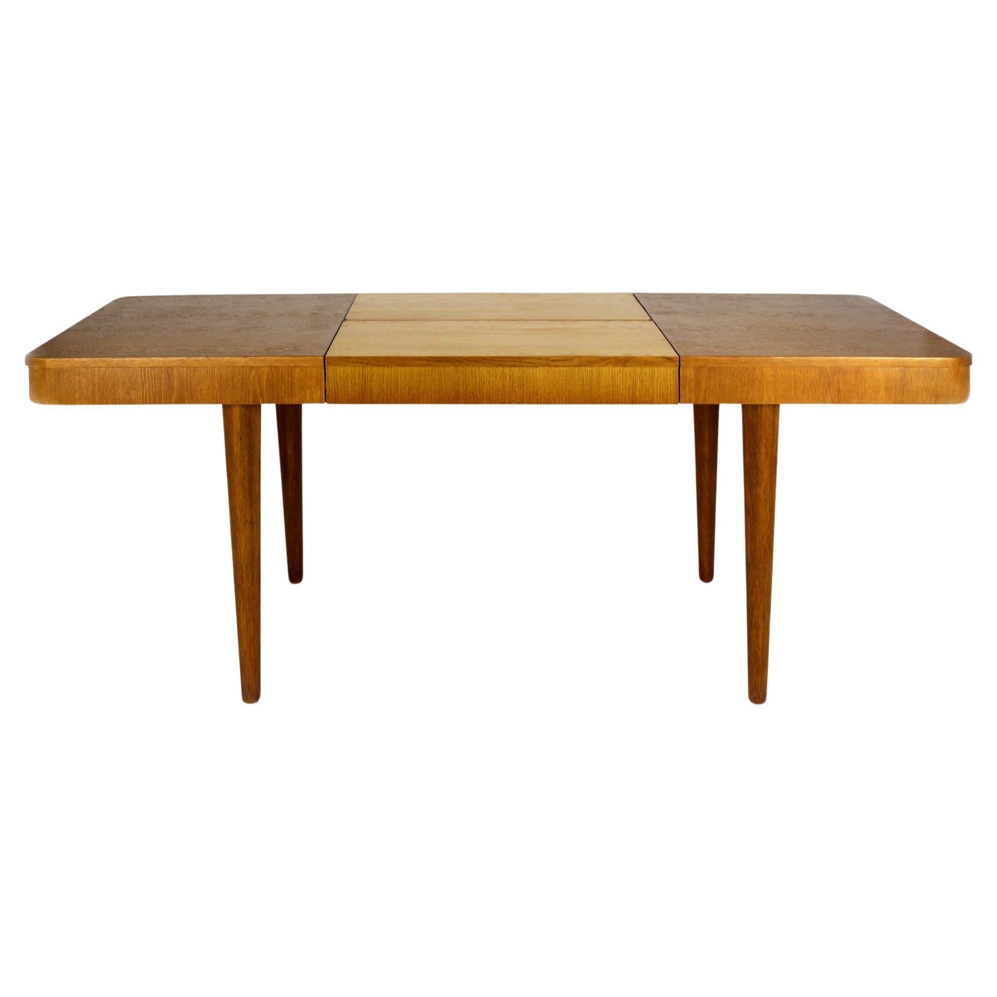 Restored Oak Extendable Dining Table by Jindřich Halabala, 1950s