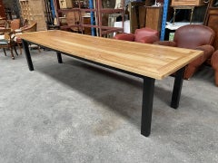 Table de ferme en chêne restaurée - 3 mètres
