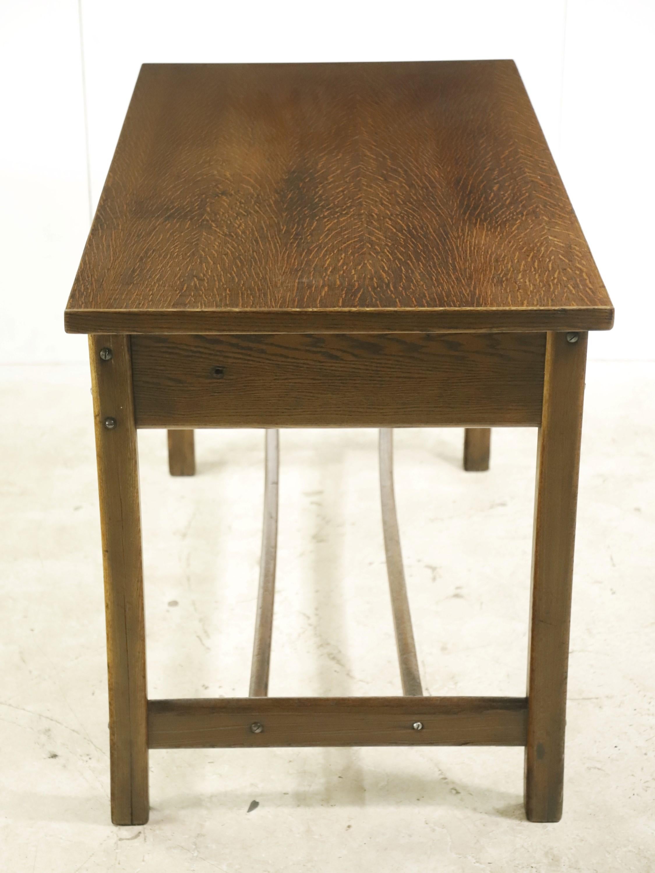 Restored Oak Workbench Desk 1 Drawer Counter Height 4