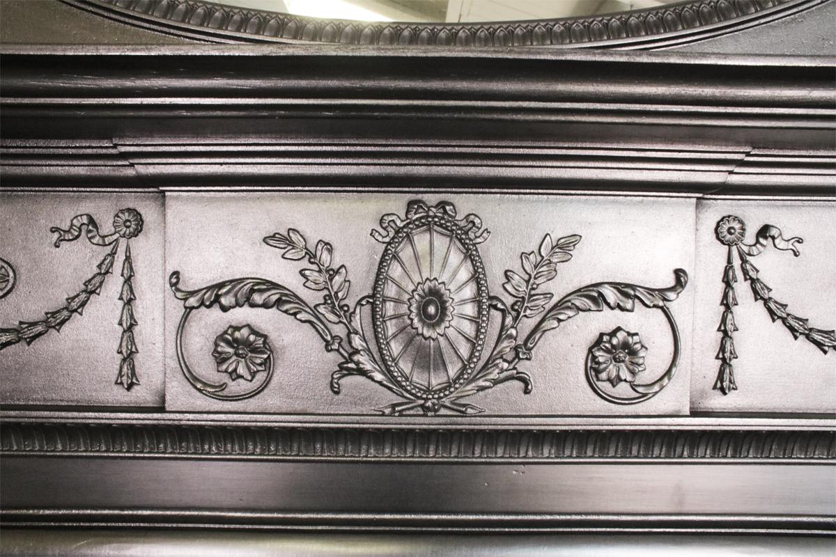 Early 20th Century Restored Original Antique Edwardian Tall Cast Iron Fireplace Surround