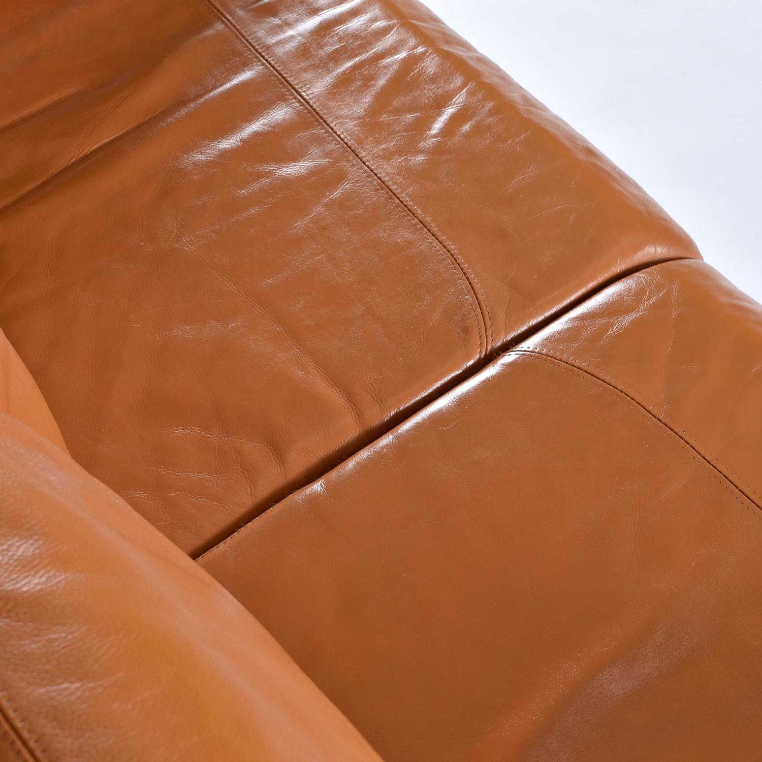 Restored Original Leather Solid Teak Danish Loveseat Sofa by A. Mikael Laursen 7