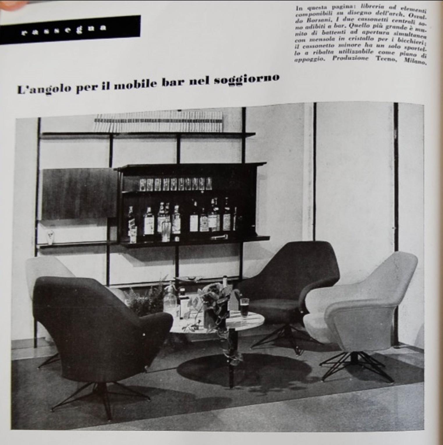 First Edition P32 Lounge Set by Borsani, Early Triangulated Form Wire Base, 1956 3