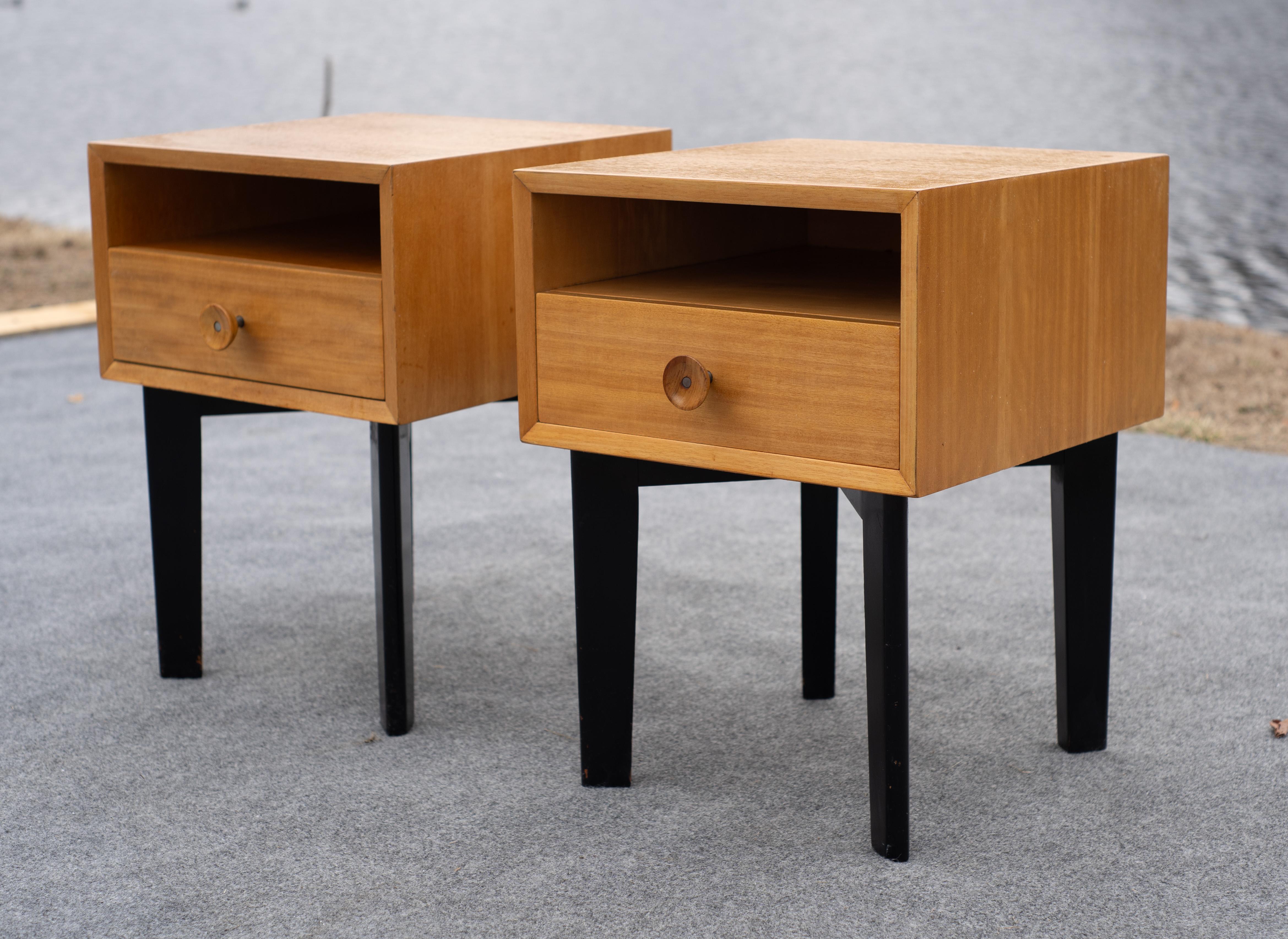 Mid-Century Modern Restored Pair George Nelson for Herman Miller Primavera Basic Series Nightstands