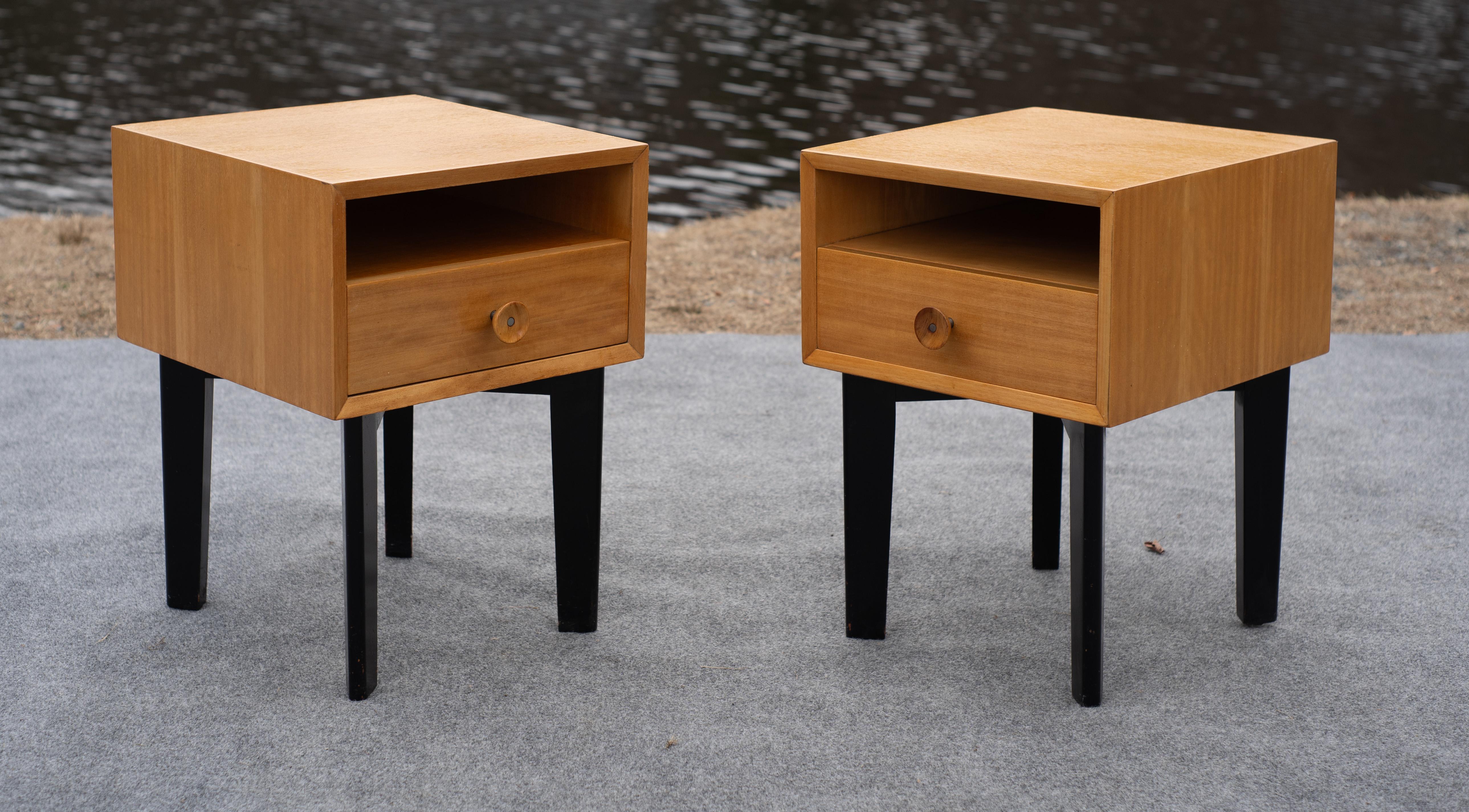 Wood Restored Pair George Nelson for Herman Miller Primavera Basic Series Nightstands
