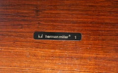 Restored Pair of 1960 Herman Miller No1 Hardwood Eames Lounge Armchairs Ottomans