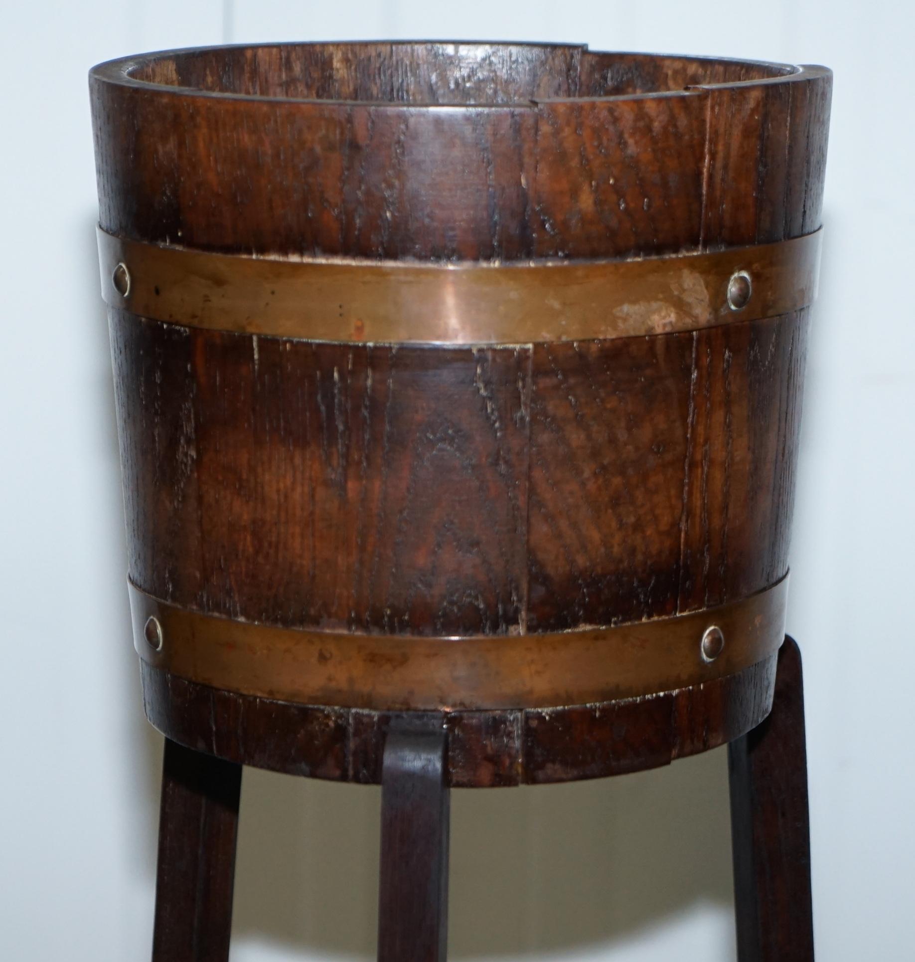 Victorian Restored Pair of R A Lister & Co Plant Stands Lovely Barrel Design, circa 1900