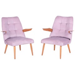 Restored Pair of Czechoslovakia Midcentury Armchairs, 1950-1960