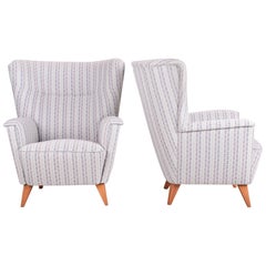 Pareja restaurada de sillones checoslovacos de mediados de siglo, 1950-1960