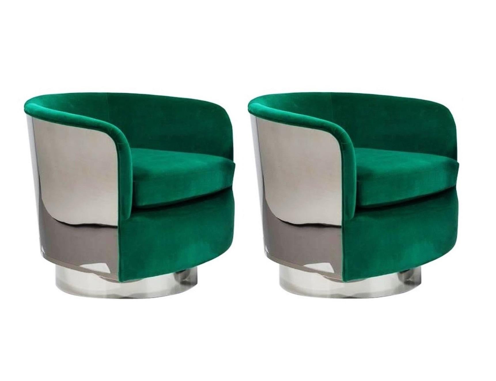 emerald green swivel chair