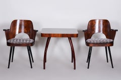 Restored Pair of Mid-Century Armchairs by Oswald Heardtl, Beech, Czechia, 1950s