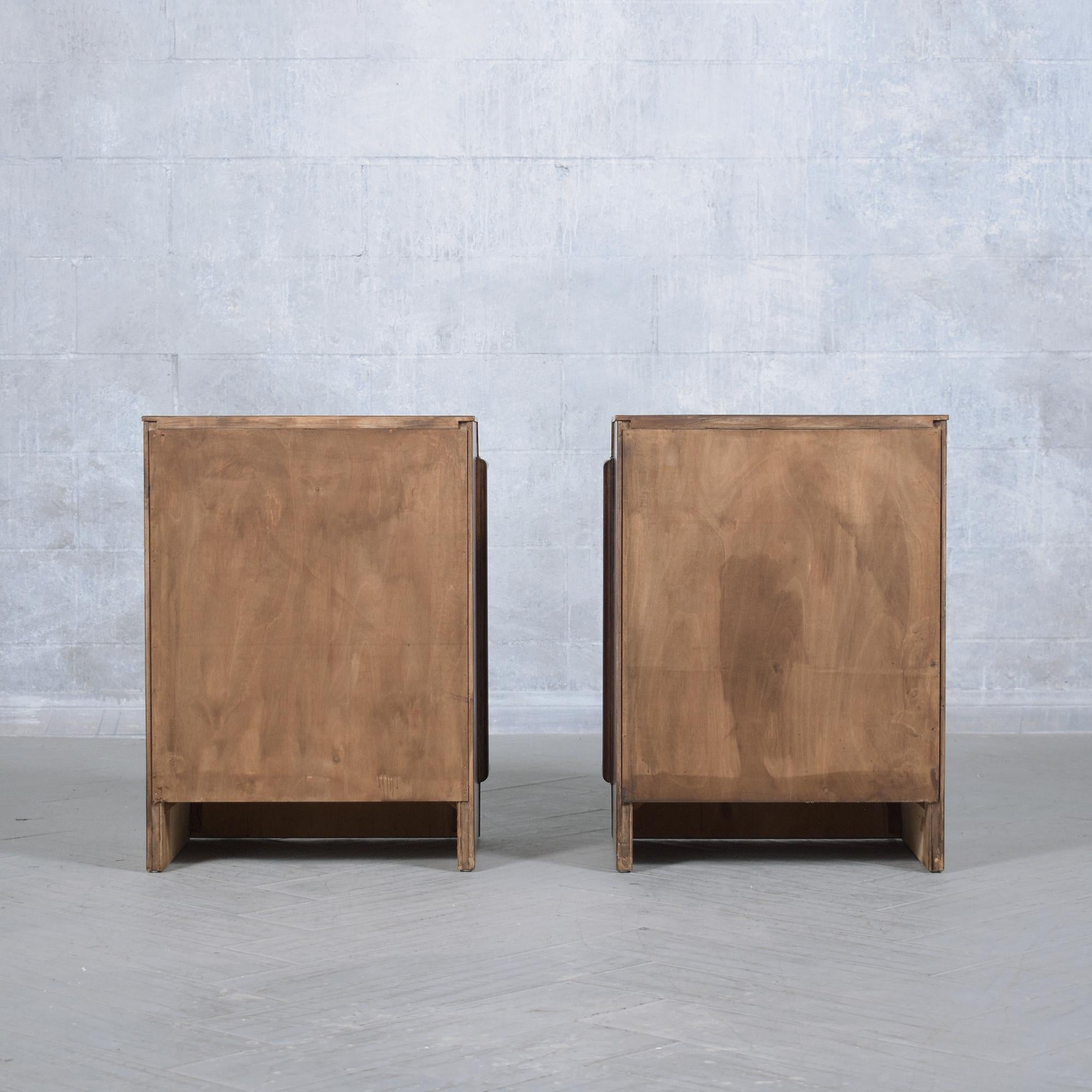 1960s Mid-Century Modern Walnut Nightstands - A Timeless Pair Restored For Sale 4