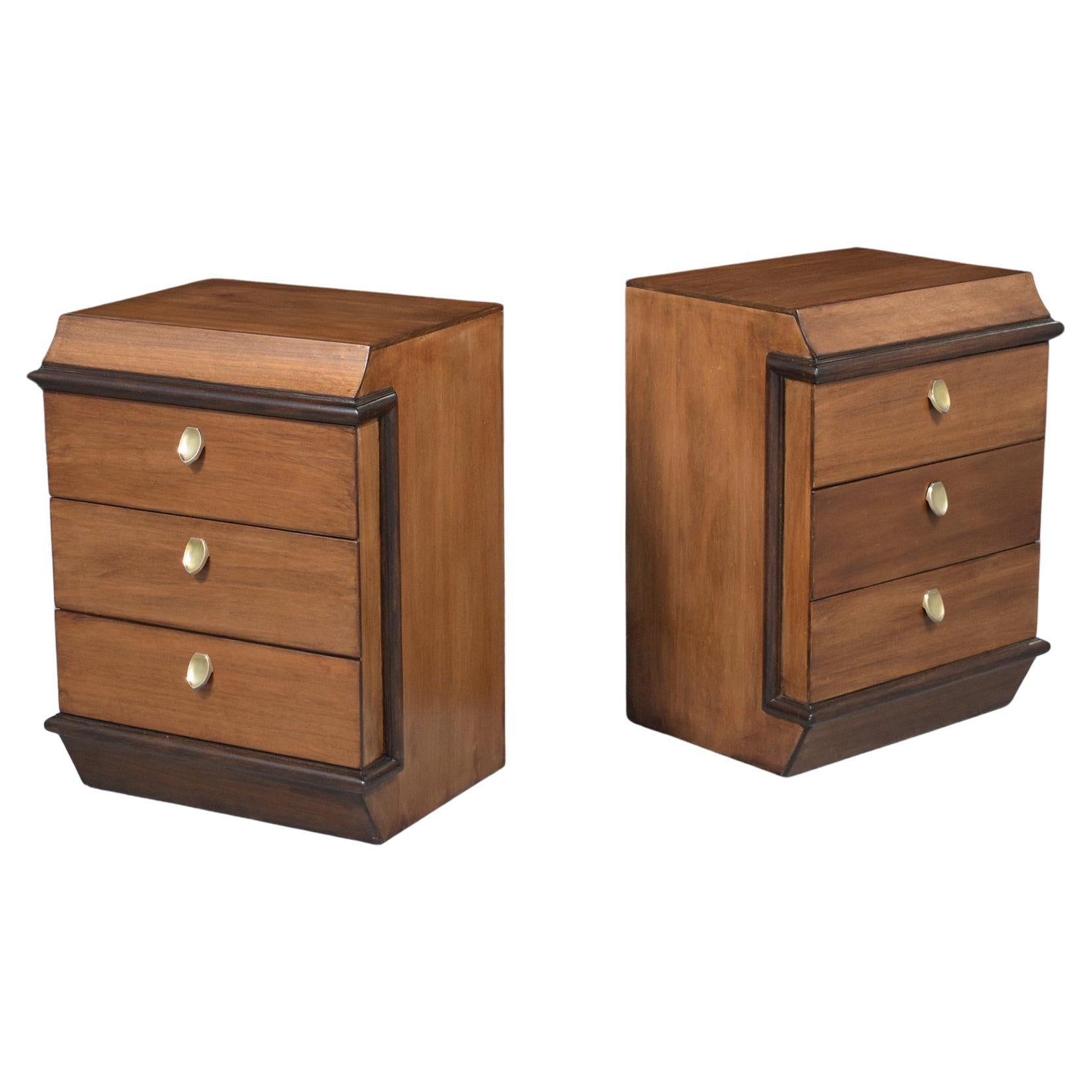 1960s Mid-Century Modern Walnut Nightstands - A Timeless Pair Restored For Sale