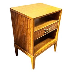 Restored Paul Frankl Combed Wood Bedside Table for Brown Saltman, Pair