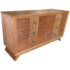 Restored Paul Frankl Combed Wood Chest of Drawers for Brown Saltman