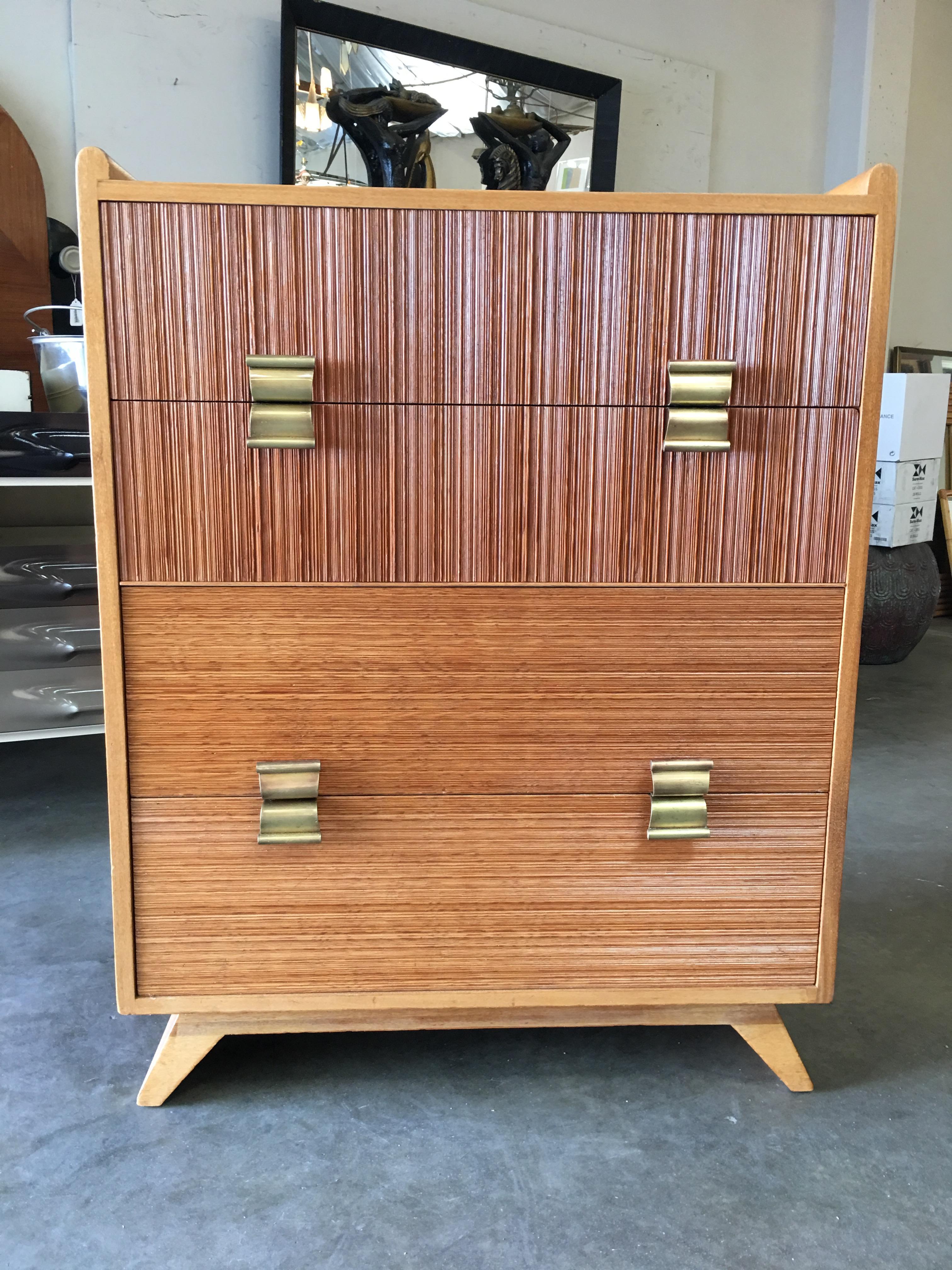 Restored Paul Frankl Combed Wood Dresser for Brown Saltman 2
