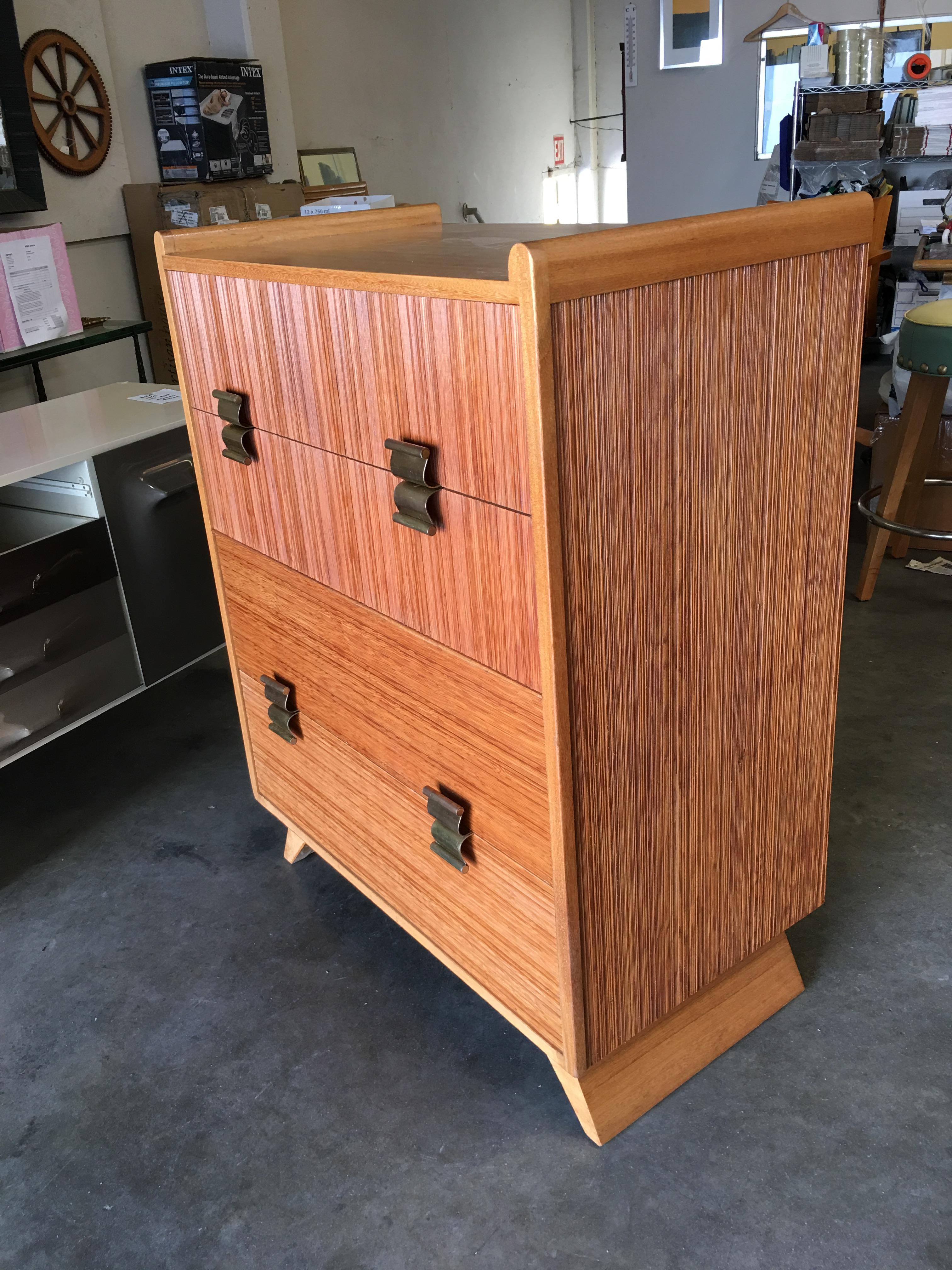 Restored Paul Frankl Combed Wood Dresser for Brown Saltman 5