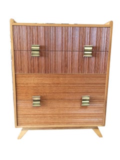 Restored Paul Frankl Combed Wood Dresser for Brown Saltman