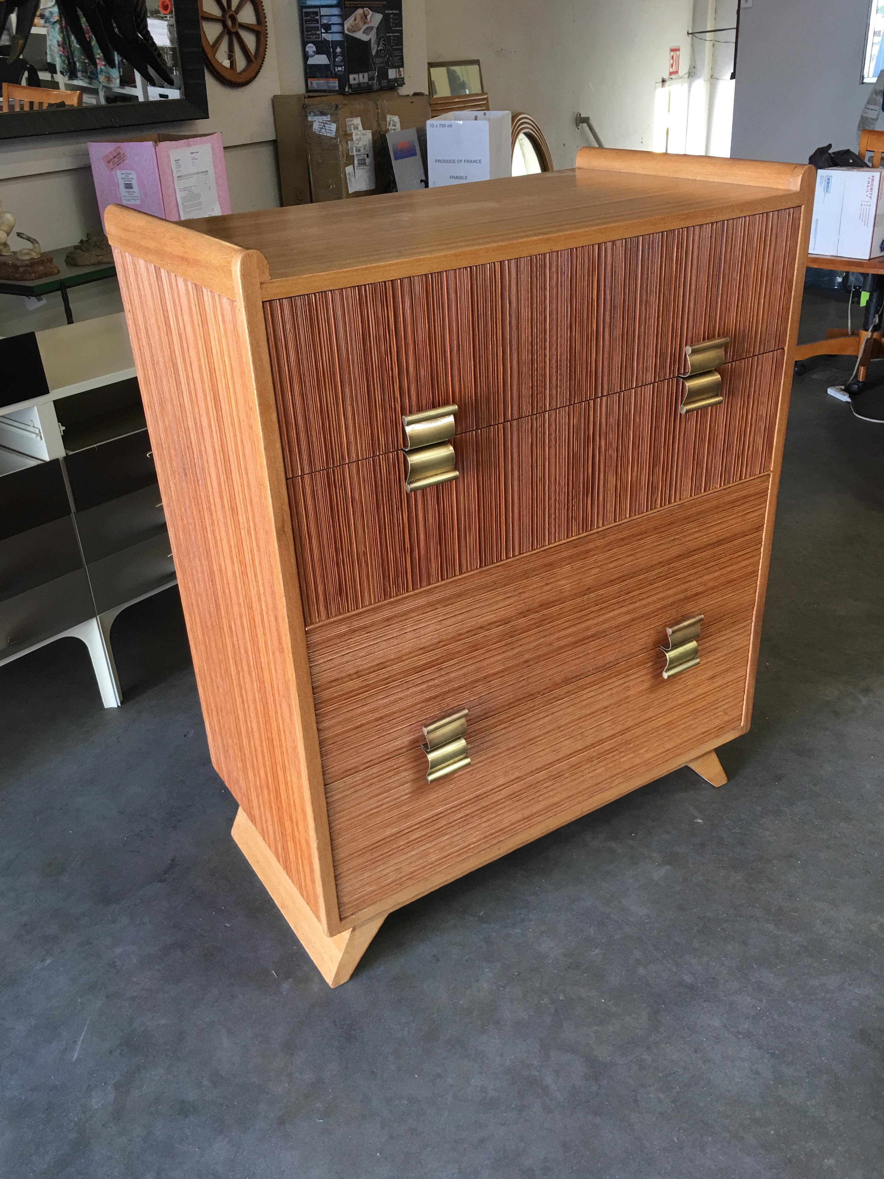 American Restored Paul Frankl Combed Wood Dresser for Brown Saltman
