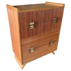 Restored Paul Frankl Combed Wood Dresser for Brown Saltman