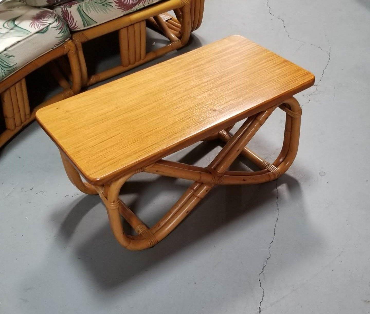Mid-20th Century Restored Paul Frankl Double Strand Figure Eight Legs Mahogany Coffee Table For Sale