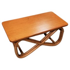 Table basse Paul Frankl restaurée à double brin à huit pieds en acajou