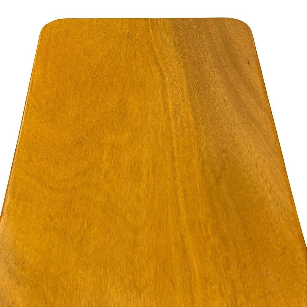 Mesa de centro de ratán apilada restaurada de mediados de siglo con tablero de caoba en venta 4